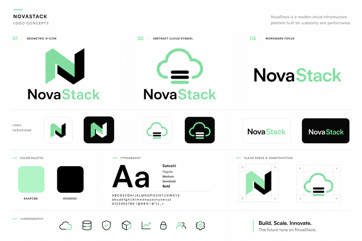 NovaStack Tech Startup Logo Suite