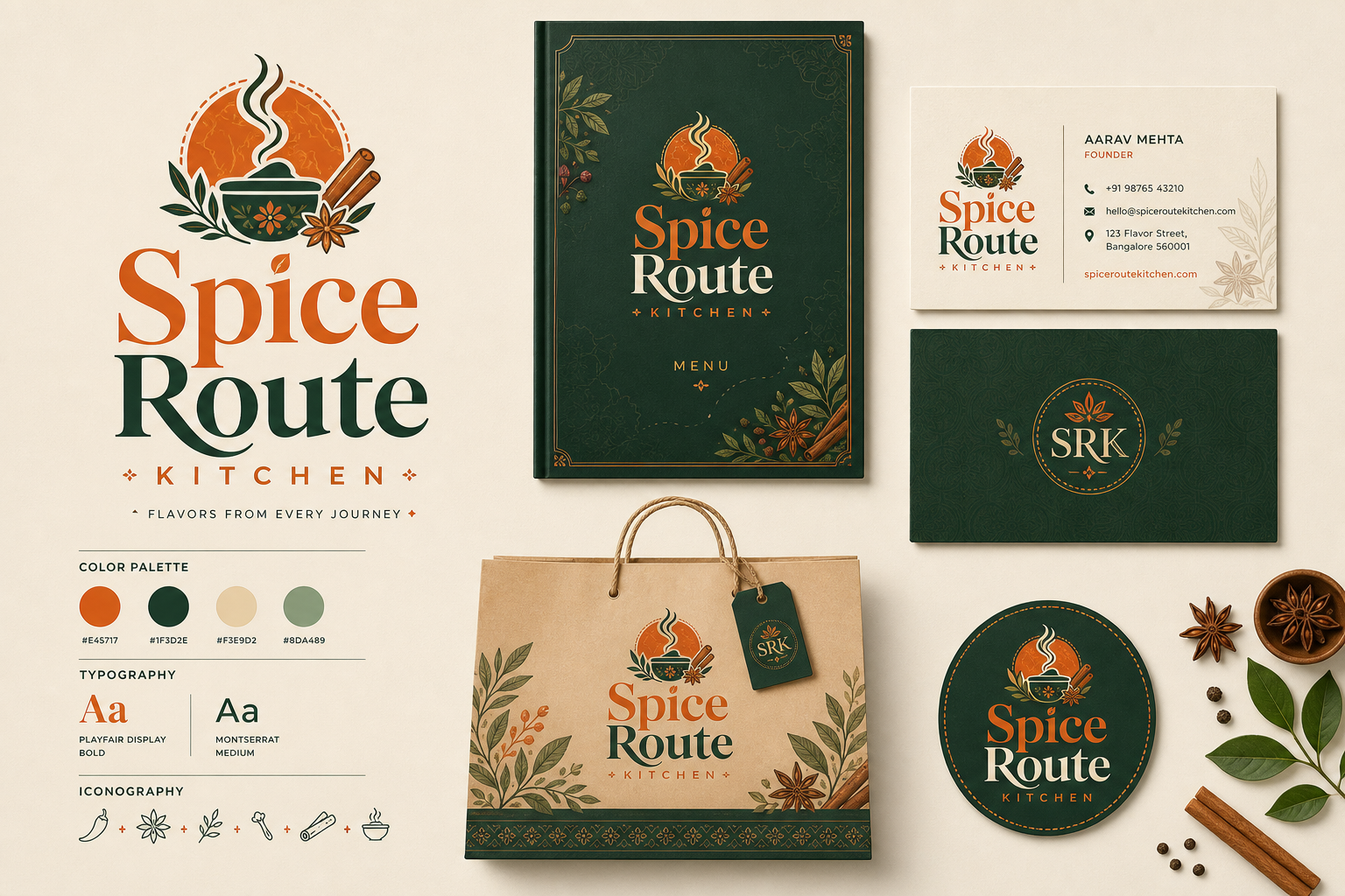 Spice Route Kitchen Brand Identity